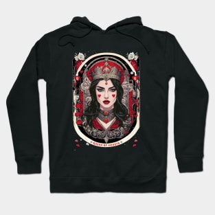 The Queen Of Hearts Face Card Hoodie